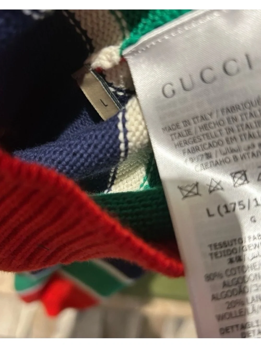 Gucci cotton/wool Cable knit sweater size large made in Italy NWT
